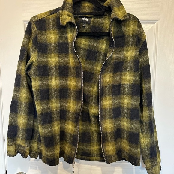 STUSSY SOLD OUT Black and Olive Green Plaid Shirt Jacket | Size S | Cotton | - Picture 14 of 17